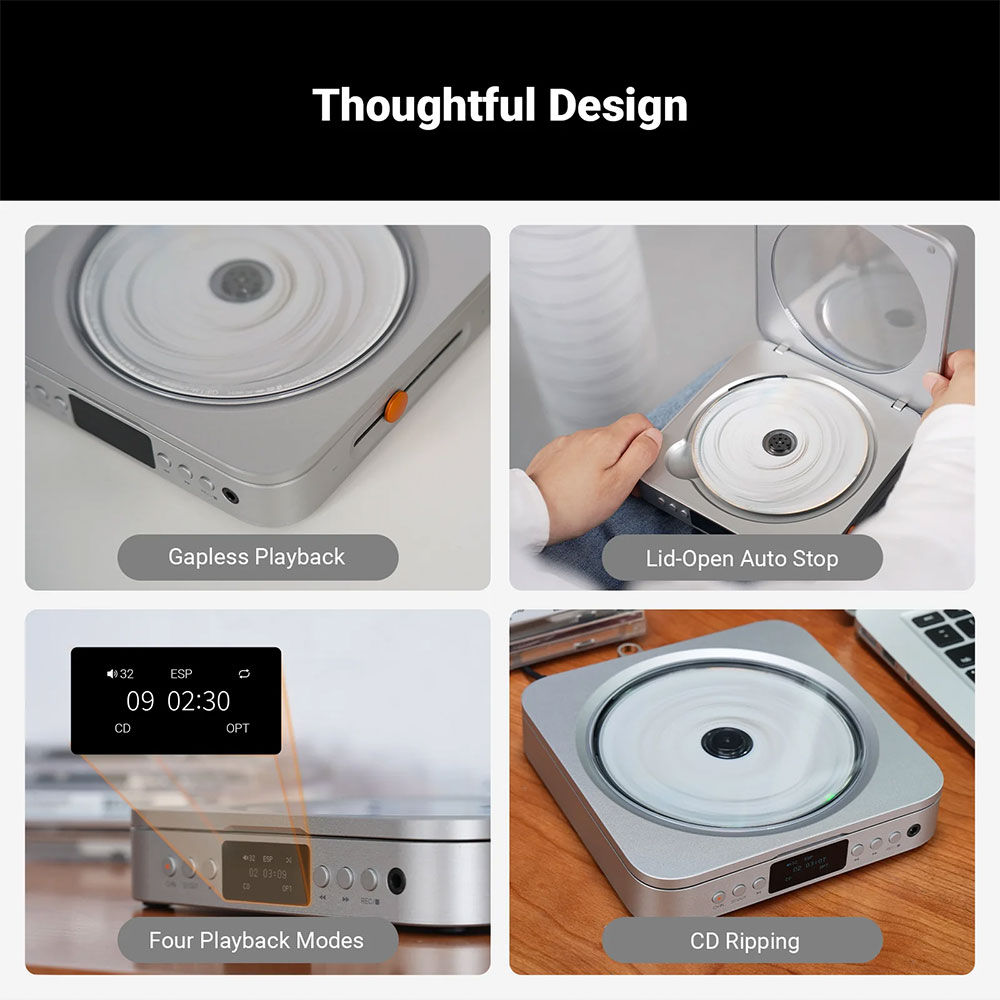 Fosi Audio CD Player HiFi USB Playback CD Ripping 210mWx2 TPA6120 - Merak CD Gambar produk Fosi Audio CD Player HiFi USB Playback CD Ripping 210mWx2 TPA6120 - Merak CD - 4