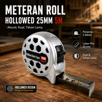 Baoli Meteran Roll Measuring Tape Auto Lock Hollowed Pita Carbon Steel - DSH-30