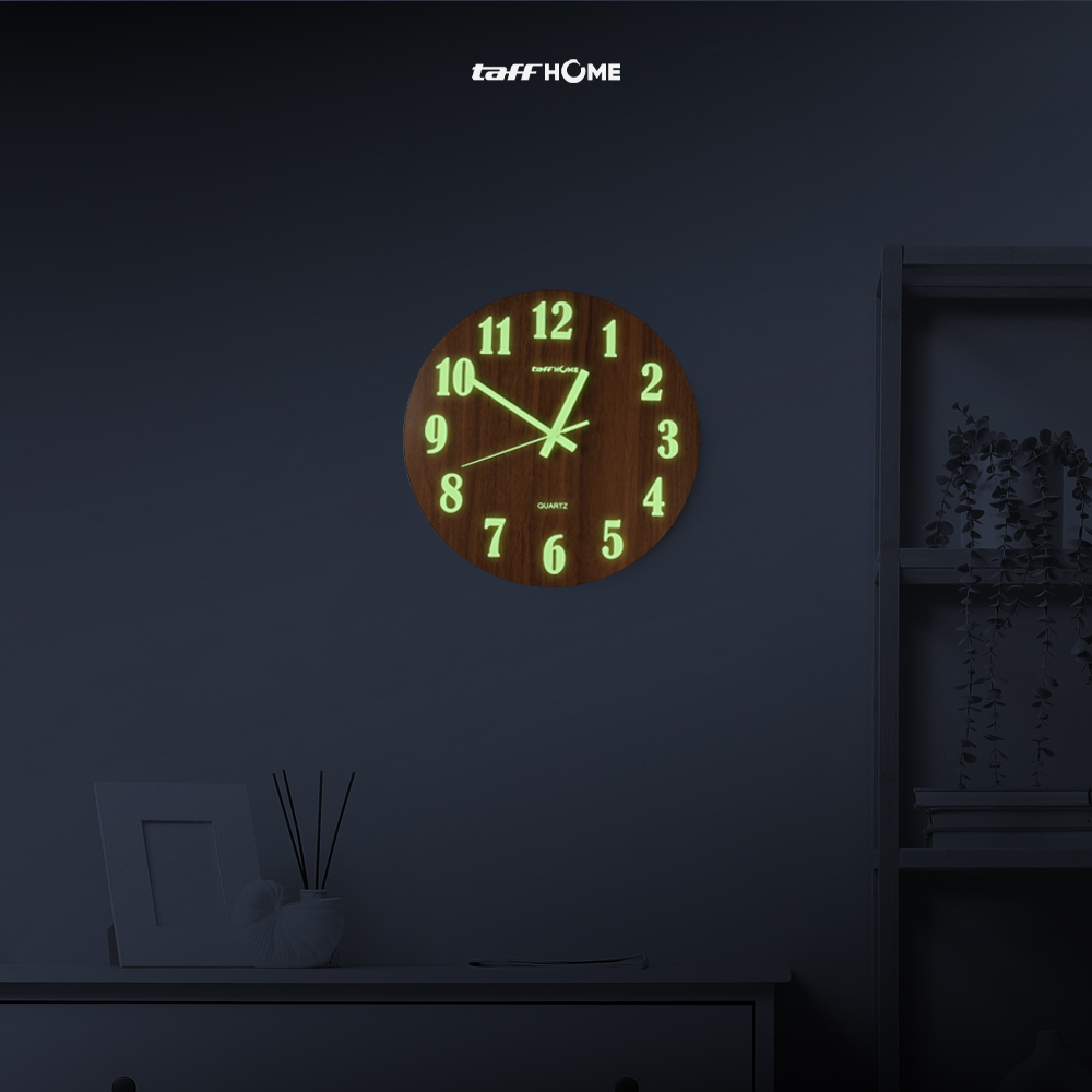 Gambar produk TaffHOME Jam Dinding Bulat Quartz Luminous Silent Movement 30cm MDB1 - 6
