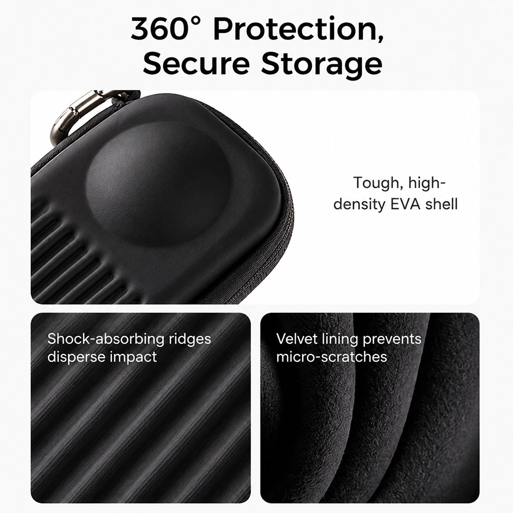 TELESIN Tas Kamera Aksi Portable Carrying Case for Insta360 X5/X4 /Air - S6-PRC-30BK-TIS Gambar produk TELESIN Tas Kamera Aksi Portable Carrying Case for Insta360 X5/X4 /Air - S6-PRC-30BK-TIS - 4