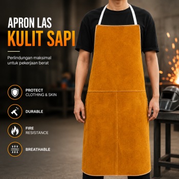Cabiloc Apron Las Kulit Sapi Welding Cowhide Heat Resistant 60x90cm - APL-10