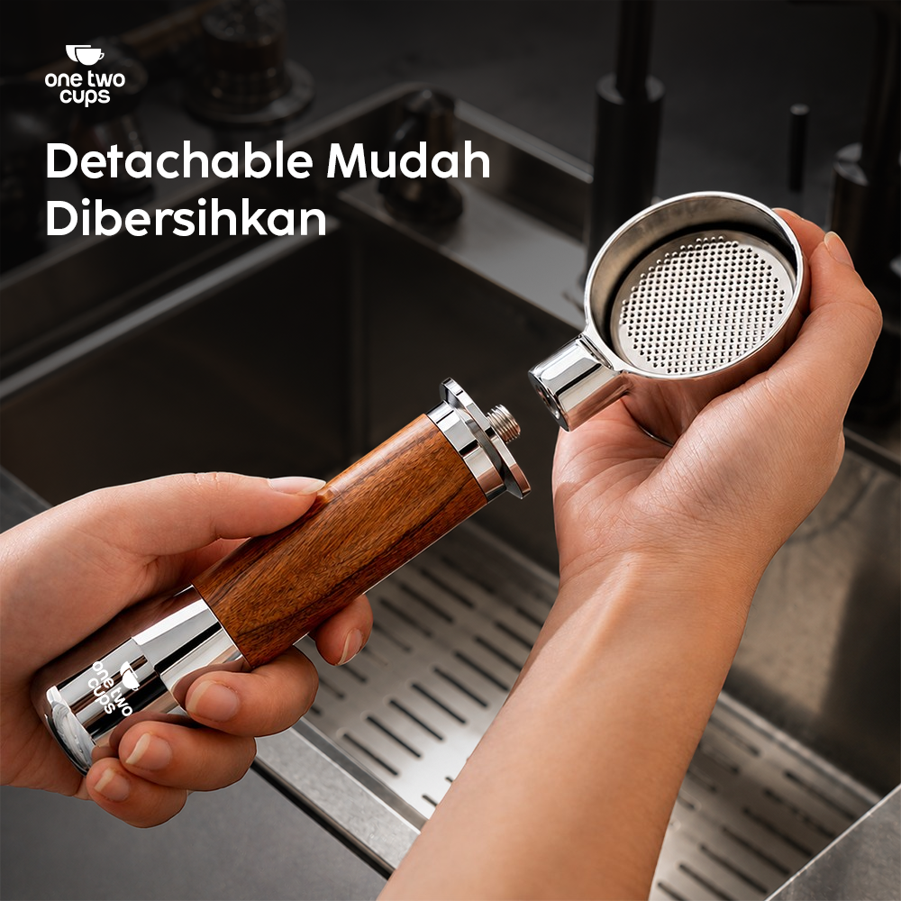 Gambar produk One Two Cups Portafilter Bottomless Naked Detachable Stainless 51mm - NP55 - 3