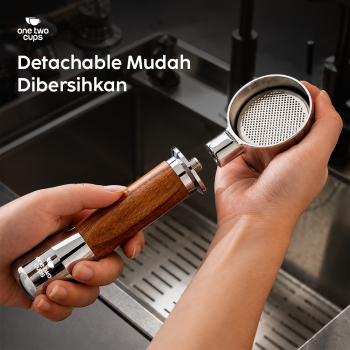 Gambar produk One Two Cups Portafilter Bottomless Naked Detachable Stainless 51mm - NP55 - 3