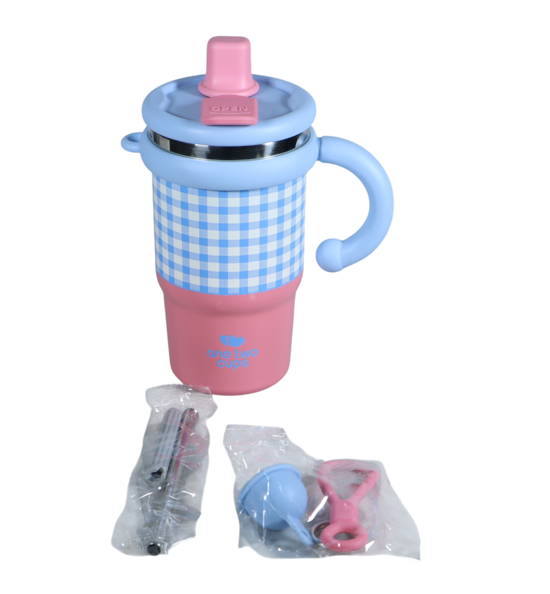 One Two Cups Botol Minum Tumbler Air Panas Dingin Handle Straw 600ml - ZY0269 Gambar produk One Two Cups Botol Minum Tumbler Air Panas Dingin Handle Straw 600ml - ZY0269 - 6