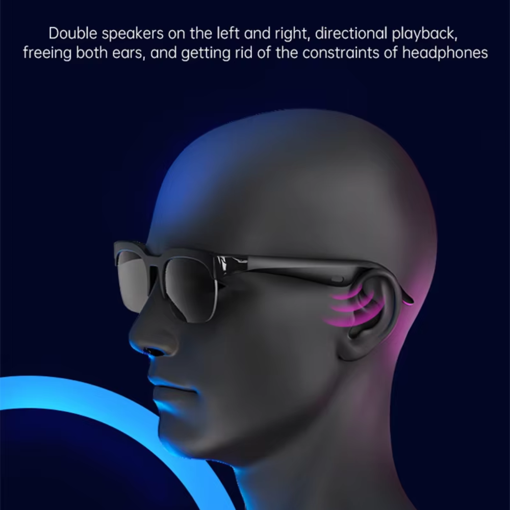 Gambar produk COTAUL Kacamata Bluetooth Headset AI Translation Smart Glasses IPX4 - XG89AI - 1
