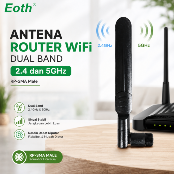 EOTH Antena Router WiFi Amplifier Dual Band 2.4 dan 5GHz RP-SMA Male