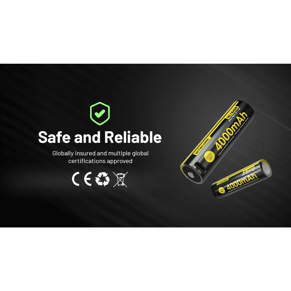 Gambar produk NITECORE Baterai Isi Ulang 18650 Flat Top Li-Ion 4000mAh 3.6V 1 PCS - NL1840R - 8