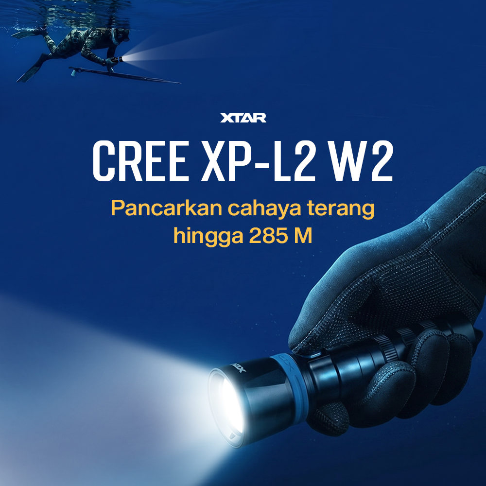 XTAR Senter Selam Diving Cree XP-L2 W2 LED Waterproof IPX8 1000 Lumens - DS1 KT Gambar produk XTAR Senter Selam Diving Cree XP-L2 W2 LED Waterproof IPX8 1000 Lumens - DS1 KT - 1