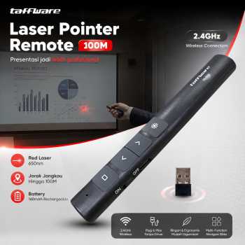 Gambar produk Taffware Laser Pointer Presentasi Pen Remote Wireless 100M 2.4 GHz - QS-216
