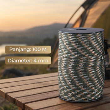 Gambar produk TaffSPORT Tali Tenda Paracord Rope Tent Camp 7 Core 4mm 100M - SH139 - 8
