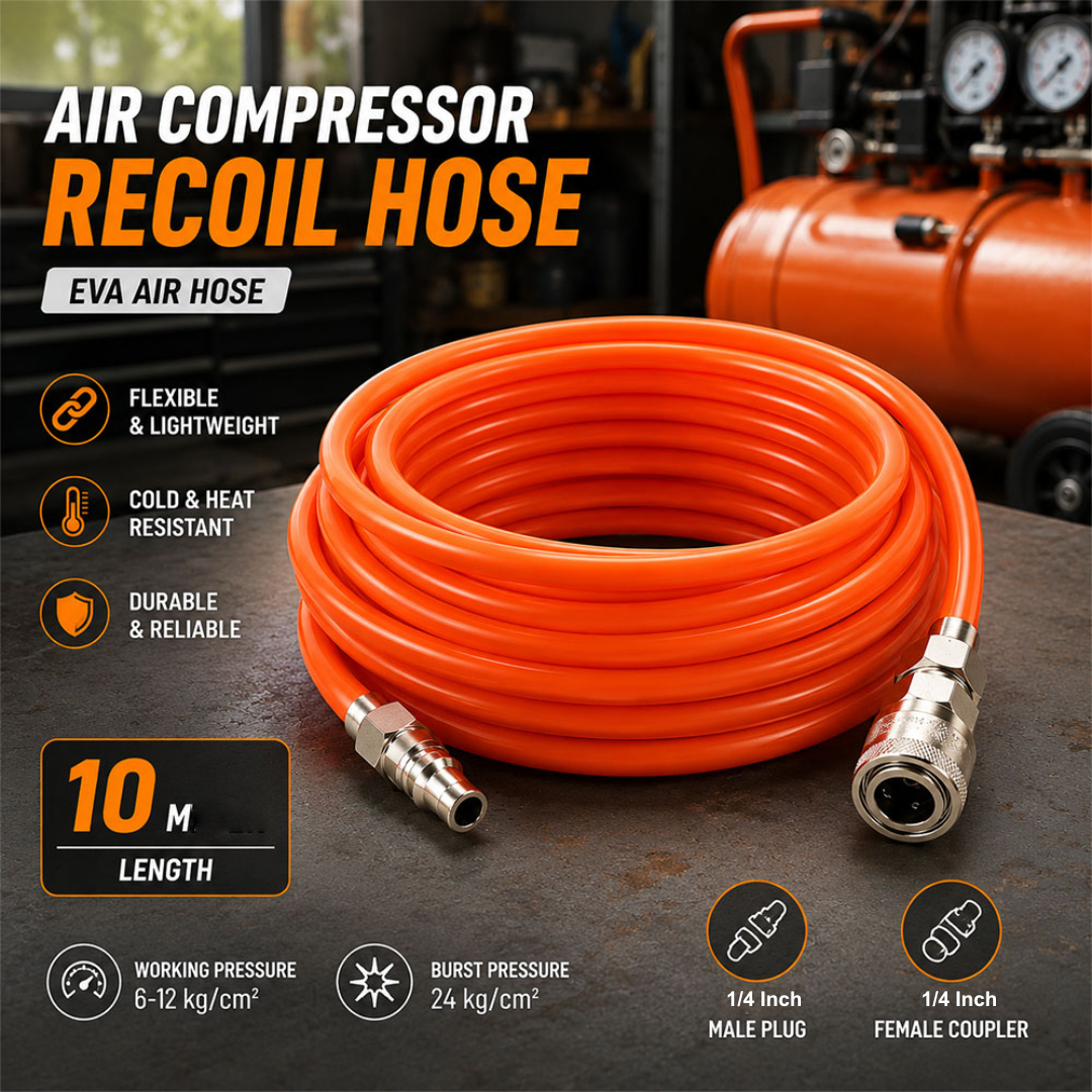 Gambar produk Bai Selang Recoil Kompresor Udara Hose Quick Coupler EVA Tube Air Pump 10M - YN-50 - Utama
