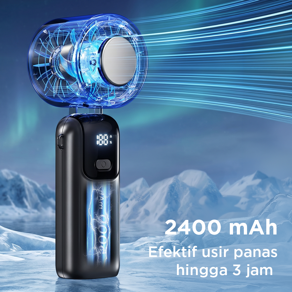 GRE Kipas Angin Portable Genggam 100 Speed Mini Cooling Fan 2400mAh - S17 Gambar produk GRE Kipas Angin Portable Genggam 100 Speed Mini Cooling Fan 2400mAh - S17 - 4