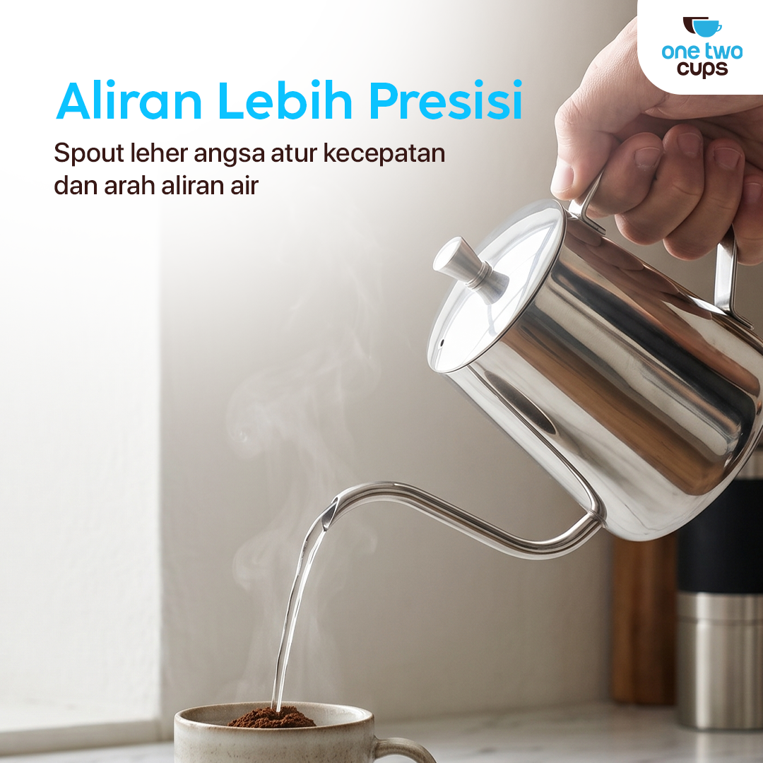 One Two Cups Teko Kopi Leher Angsa Gooseneck Pour Over Kettle 350ml - HS-10 Gambar produk One Two Cups Teko Kopi Leher Angsa Gooseneck Pour Over Kettle 350ml - HS-10 - 1