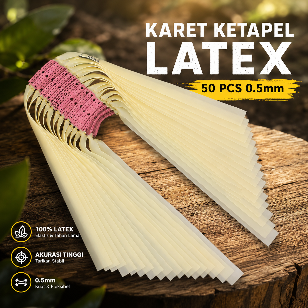 SPORTSTYLE Karet Ketapel Latex Flatband Slingshot 50 PCS 0.5mm - SS45CM Gambar produk SPORTSTYLE Karet Ketapel Latex Flatband Slingshot 50 PCS 0.5mm - SS45CM - Utama