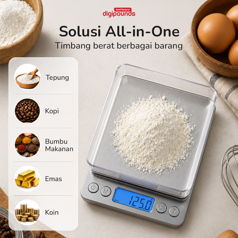 Gambar produk Taffware Digipounds Timbangan Dapur Digital 6 Satuan 2kg 0.1g - i2000 - 4