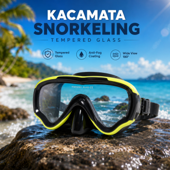 Gambar produk UDO Kacamata Selam Snorkeling Anti Fog Tempered Glass Diving Mask - U-165