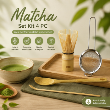 One Two Cups Matcha Set Kit Chasen Chashaku Chakoshi Bamboo 4 PCS - S38