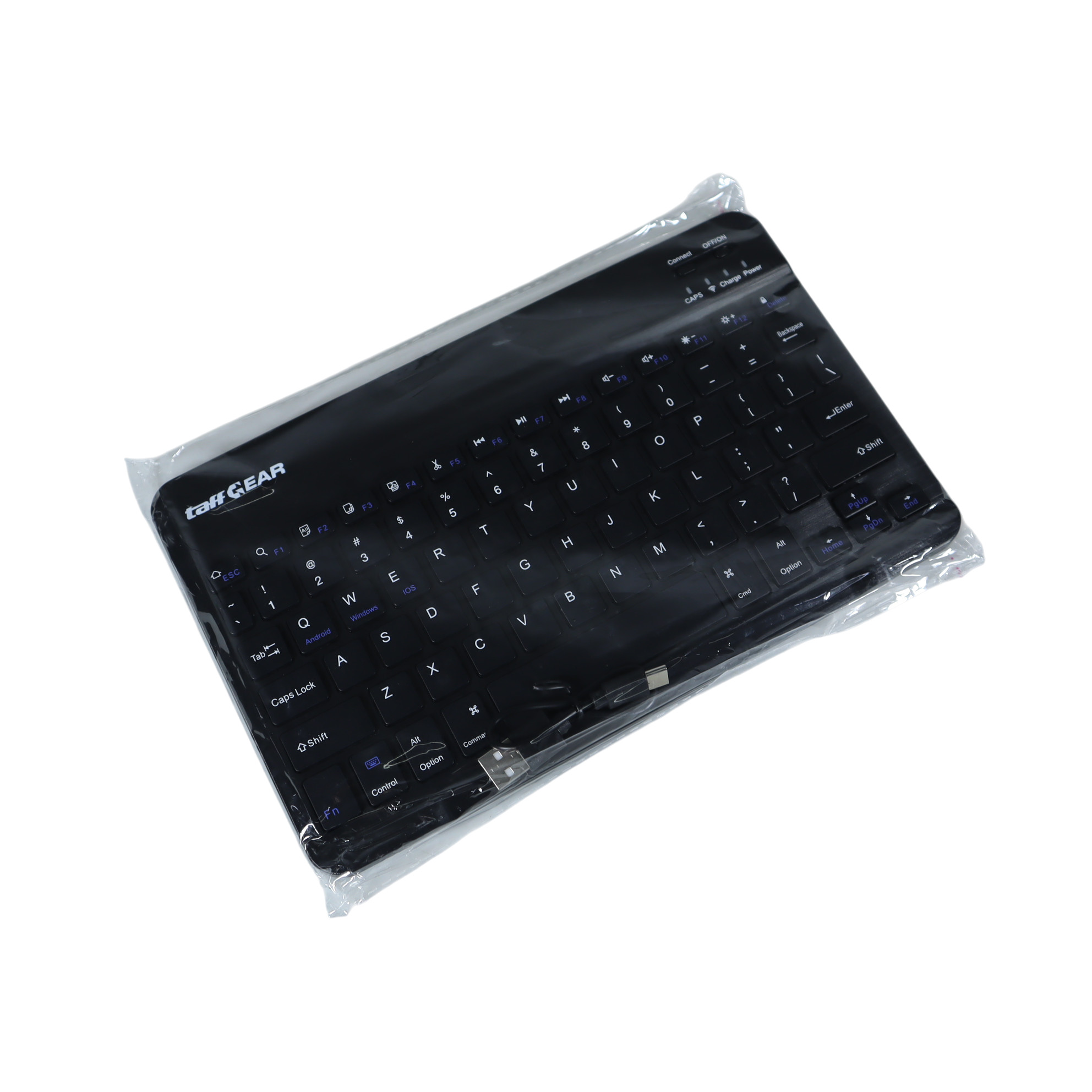 TaffGEAR Keyboard Wireless Mini Bluetooth 3.0 Rechargeable - JP100 Gambar produk TaffGEAR Keyboard Wireless Mini Bluetooth 3.0 Rechargeable - JP100 - Kemasan