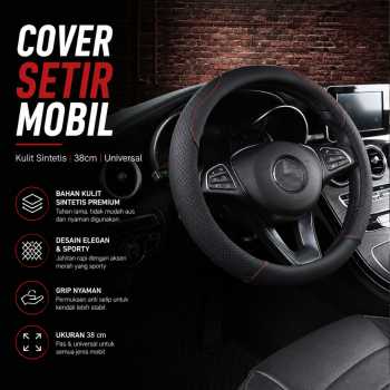 OTOHEROES Cover Setir Mobil Bahan Kulit Non Slip Steering Wheel 38cm - V70