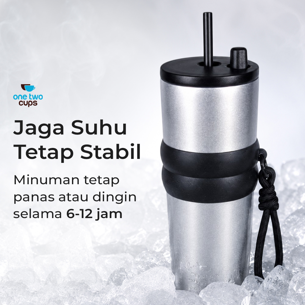 Gambar produk One Two Cups Botol Minum Tumbler Air Panas Dingin with Straw 710ml - YS-1000 - 2