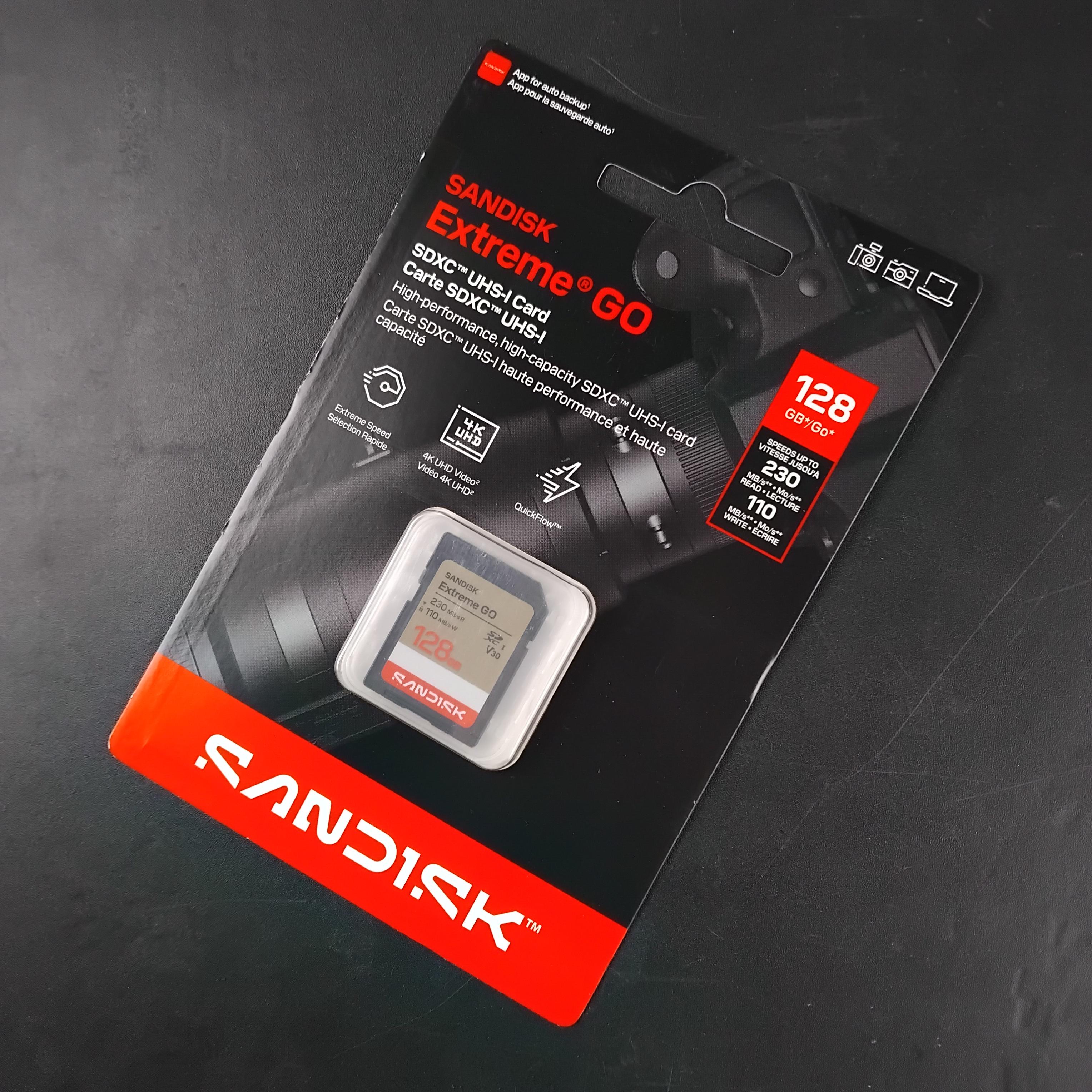 SanDisk Extreme GO SDXC/HC UHS-I Card U3 V30 4K UHD 230MB/s 128GB - SDSDXGN Gambar produk SanDisk Extreme GO SDXC/HC UHS-I Card U3 V30 4K UHD 230MB/s 128GB - SDSDXGN - 1