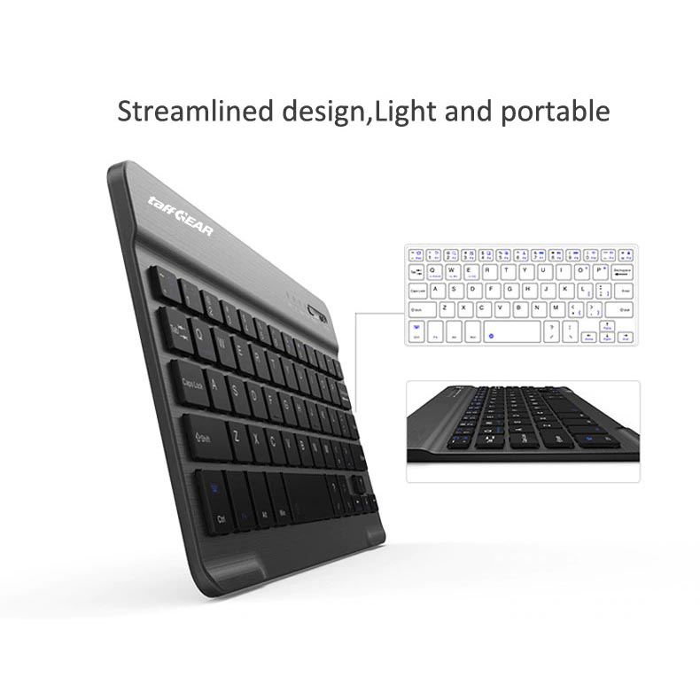 TaffGEAR Keyboard Wireless Mini Bluetooth 3.0 Rechargeable - JP100 Gambar produk TaffGEAR Keyboard Wireless Mini Bluetooth 3.0 Rechargeable - JP100 - 3