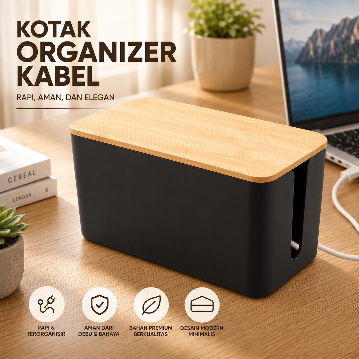 RONAR Kotak Organizer Kabel Wire Cable Storage Box Dustproof Small - FT-200 Gambar produk RONAR Kotak Organizer Kabel Wire Cable Storage Box Dustproof Small - FT-200 - Utama