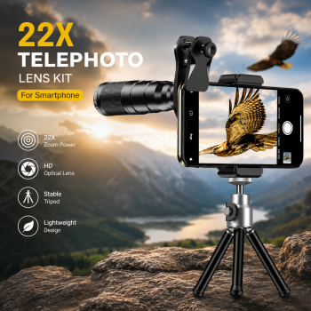 Gambar produk APEXEL Lensa Kamera Telephoto 22x Smartphone with Tripod - APL-22XZJ