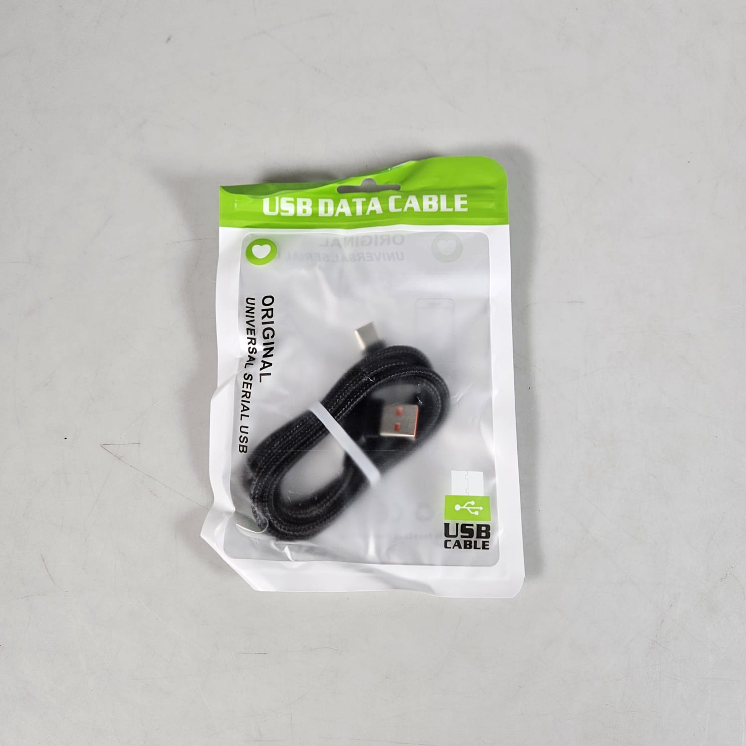 Gambar produk UGI Kabel Data Multifungsi Fast Charging L Shape Braided 5V 2A 1M USB Type C - UGI02 - Kemasan