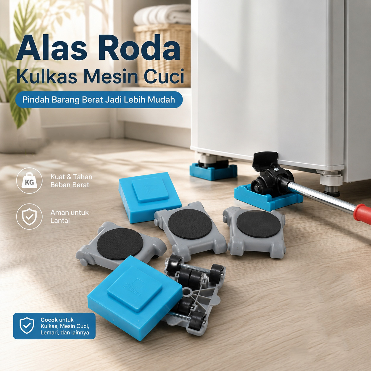 OIHOME Alas Roda Kulkas Mesin Cuci Dudukan Portable Base Roller - OI8 Gambar produk OIHOME Alas Roda Kulkas Mesin Cuci Dudukan Portable Base Roller - OI8 - Utama
