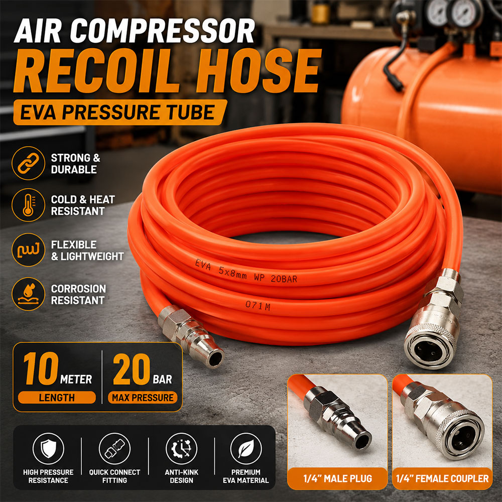 Bai Selang Recoil Kompresor Udara Hose Pressure EVA Tube Air Pump 10M - YN-50 Gambar produk Bai Selang Recoil Kompresor Udara Hose Pressure EVA Tube Air Pump 10M - YN-50 - Utama