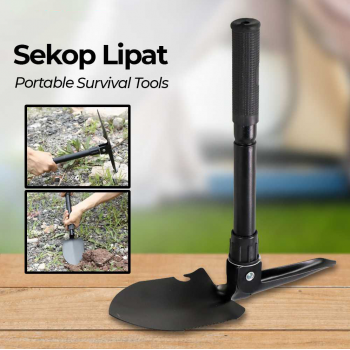 Gambar produk TaffSPORT Sekop Lipat Camping Pacul Portable Tactical Survival 40cm - 101
