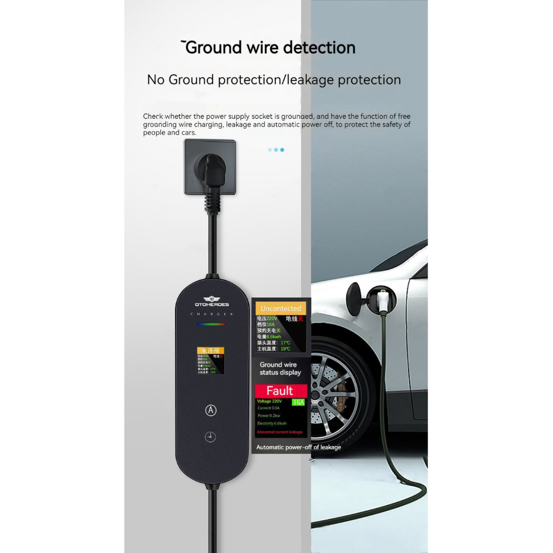 OTOHEROES Charger Mobil Listrik EV 1-Phase 16A 3.5kW EU to Type2Female - MDM51 Gambar produk OTOHEROES Charger Mobil Listrik EV 1-Phase 16A 3.5kW EU to Type2Female - MDM51 - 2