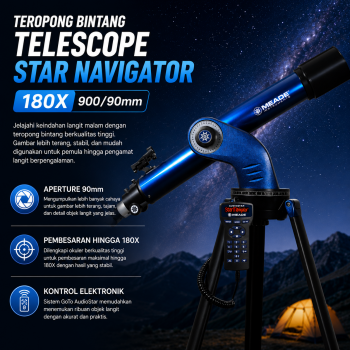 MEADE Teropong Bintang Telescope Star Navigator 180X 900/90mm - NG90