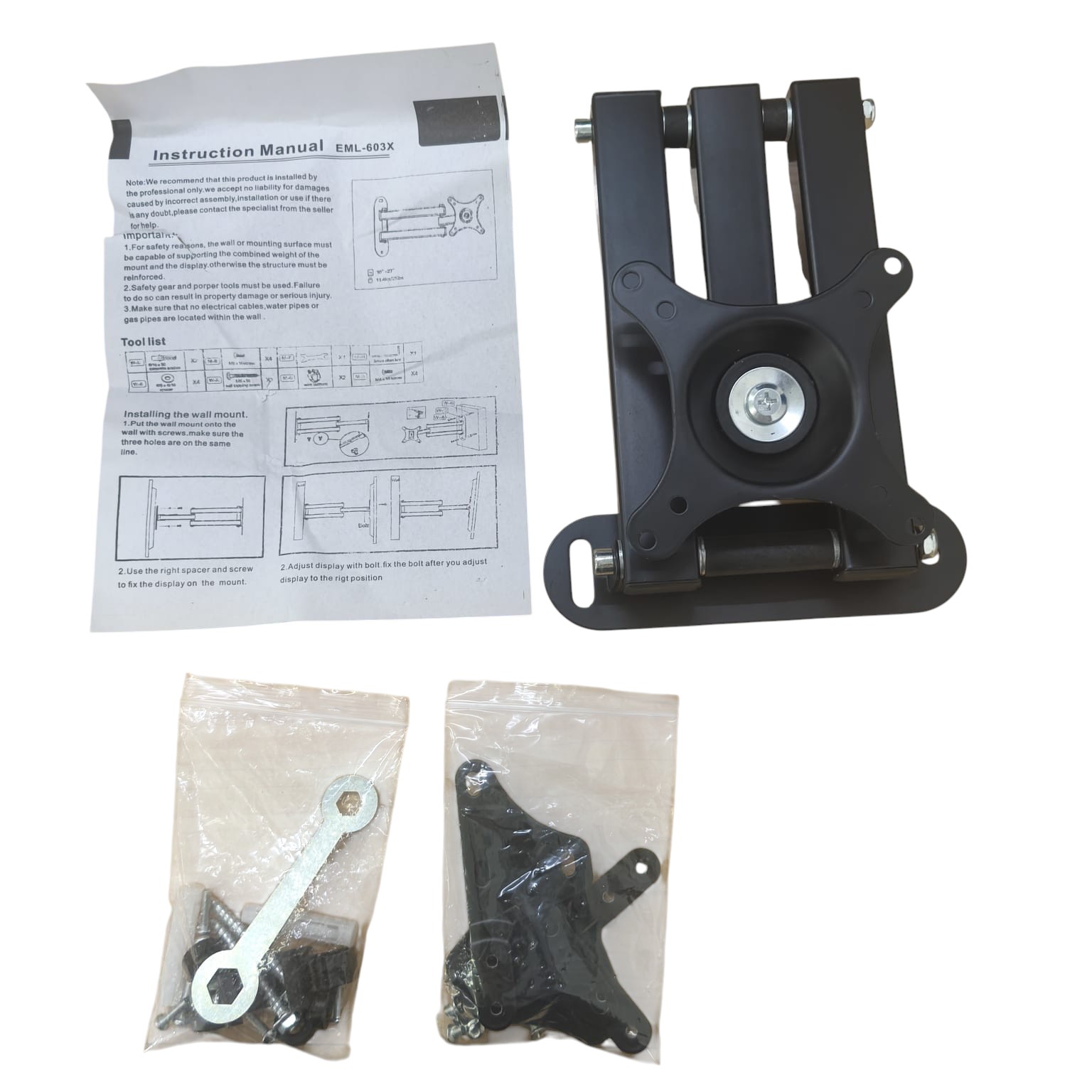 ALROTA Bracket TV Dinding 360 Degree Rotate VESA 200x200 14-32 Inch - DKE-S32 Gambar produk ALROTA Bracket TV Dinding 360 Degree Rotate VESA 200x200 14-32 Inch - DKE-S32 - 8