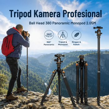 Gambar produk UEGOGO Tripod Kamera Profesional Ball Head 360 Panoramic Monopod 2.05M - C11