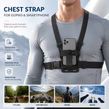 Gambar produk PASSCOOL Chest Strap Harness Belt Adjustable for GoPro and Smartphone - PL03