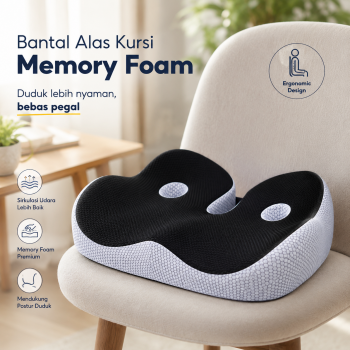 OKCELL Bantal Duduk Alas Kursi Kantor Seat Cushion Memory Foam - OC117