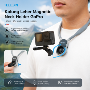 TELESIN Magnetic Neck Holder Mount 2.0 Kalung Leher GoPro Action Cam - S2-HNB-004