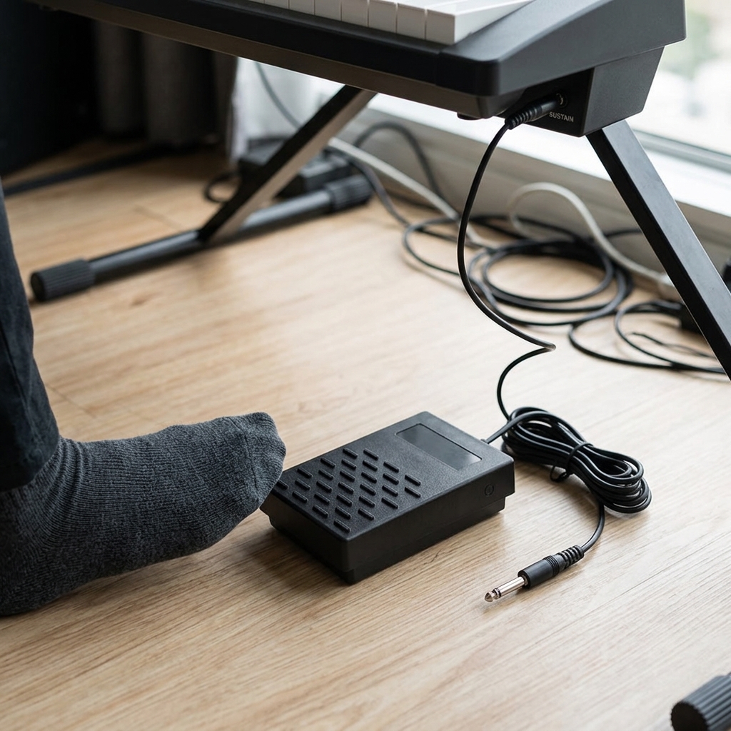 Tooy Sustain Pedal Universal Keyboard Drum Piano Elektrik Damper MIDI 6.5mm - WTB-010 Gambar produk Tooy Sustain Pedal Universal Keyboard Drum Piano Elektrik Damper MIDI 6.5mm - WTB-010 - 3