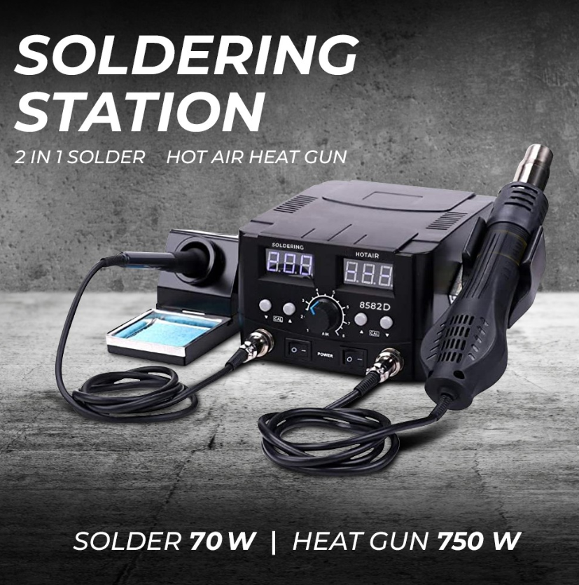 Gambar produk Mypovos Soldering Station 2in1 Solder 70W with Hot Air Heat Gun 750W - 8582D - Utama