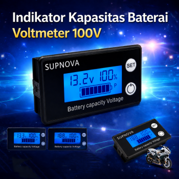 SUPNOVA Indikator Kapasitas Baterai Battery Capacity Voltmeter 100V - SP-100