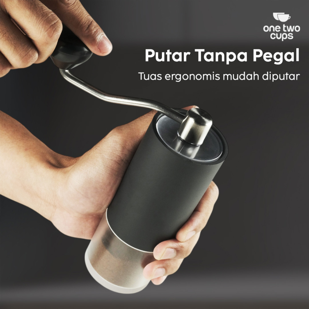 One Two Cups Alat Penggiling Kopi Manual Coffee Grinder Adjustable - BN50 Gambar produk One Two Cups Alat Penggiling Kopi Manual Coffee Grinder Adjustable - BN50 - 3