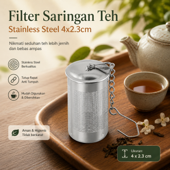 One Two Cups Saringan Teh Bumbu Rempah Stainless Steel Reusable Filter - TK304