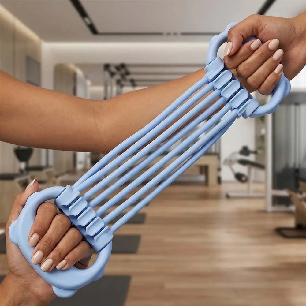 Gambar produk KASO Resistance Band 8 Shaped Elastic Adjustable Yoga Pilates 8 Tube - RD-30 - 6