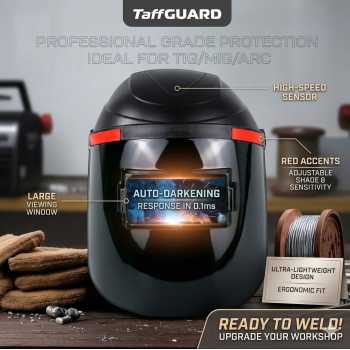 TaffGUARD Helm Las Automatic Variable Light Welding Mask Cap Shield - HJ30