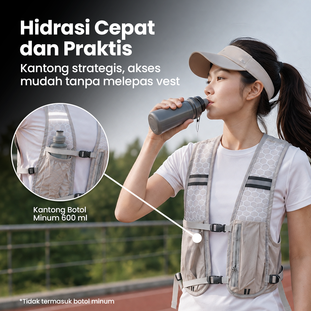 MPP Running Vest Hydrovest Hydration Breathable Rompi Lari Outdoor - WP400 Gambar produk MPP Running Vest Hydrovest Hydration Breathable Rompi Lari Outdoor - WP400 - 3