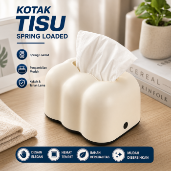 MOUTEN Kotak Tisu Model Awan Storage Tissue Box Spring Loaded - ZJ100