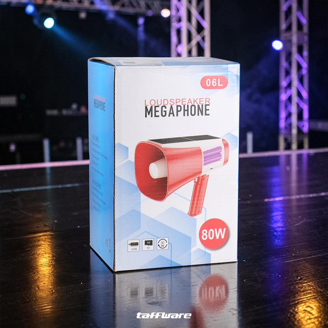 Taffware Speaker Toa Pengeras Suara Megaphone Tenaga Surya TF Card 30W - YW-06LT Gambar produk Taffware Speaker Toa Pengeras Suara Megaphone Tenaga Surya TF Card 30W - YW-06LT - Kemasan