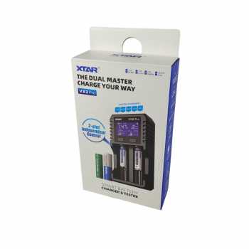 Gambar produk XTAR Charger Baterai 2 Slot AA AAA 3.7V Li-Ion 3.2V LiFePO4 1.2V Ni-MH - VX2 PRO KT - Kemasan
